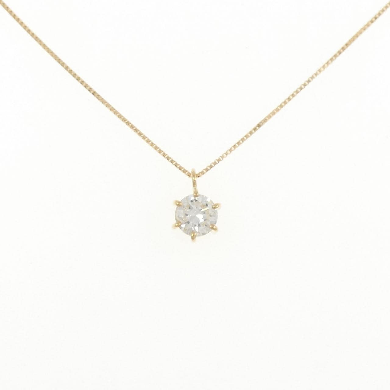 K18YG ソリティア ダイヤモンド ネックレス 0.55CT