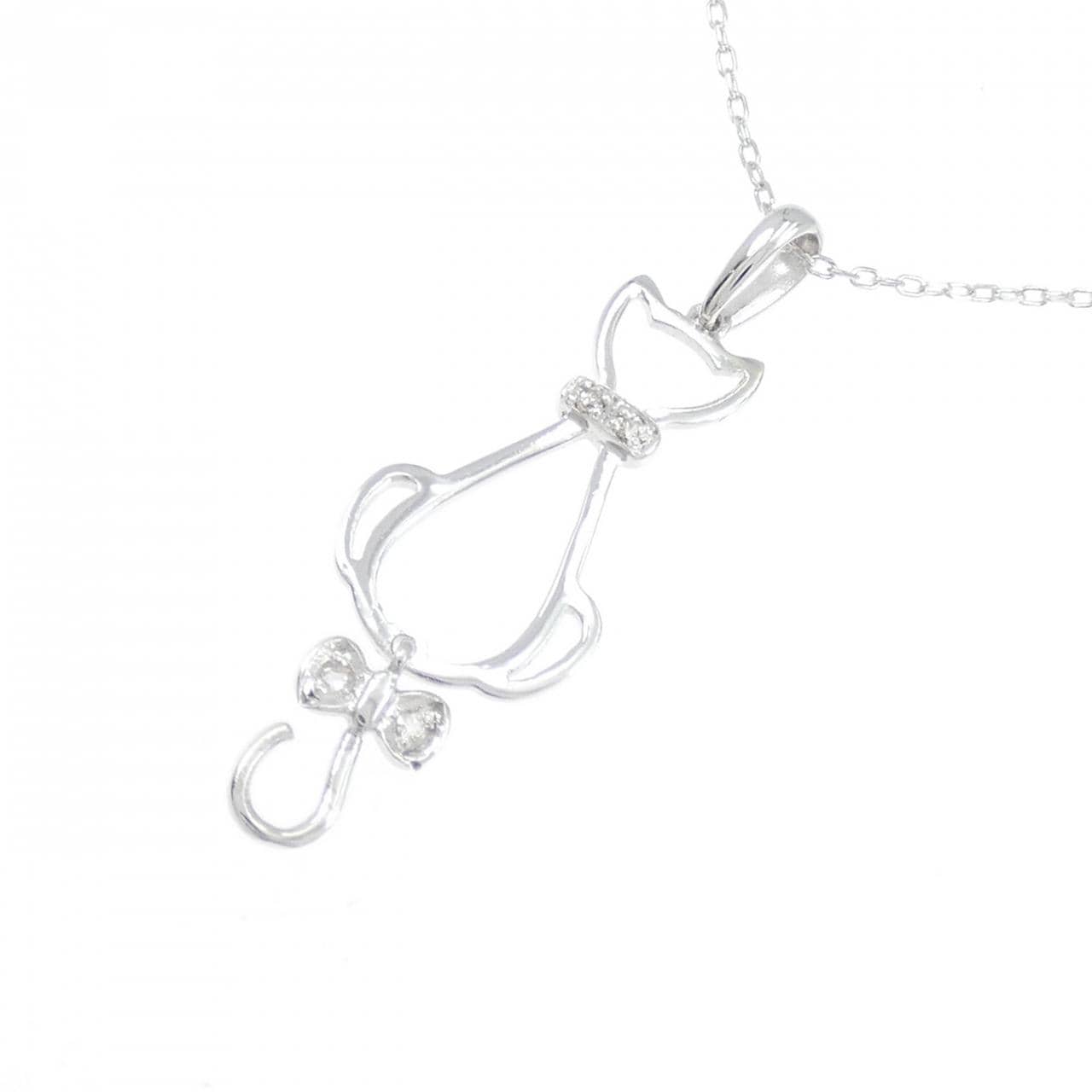 K18WG ダイヤモンド ネックレス 0.025CT