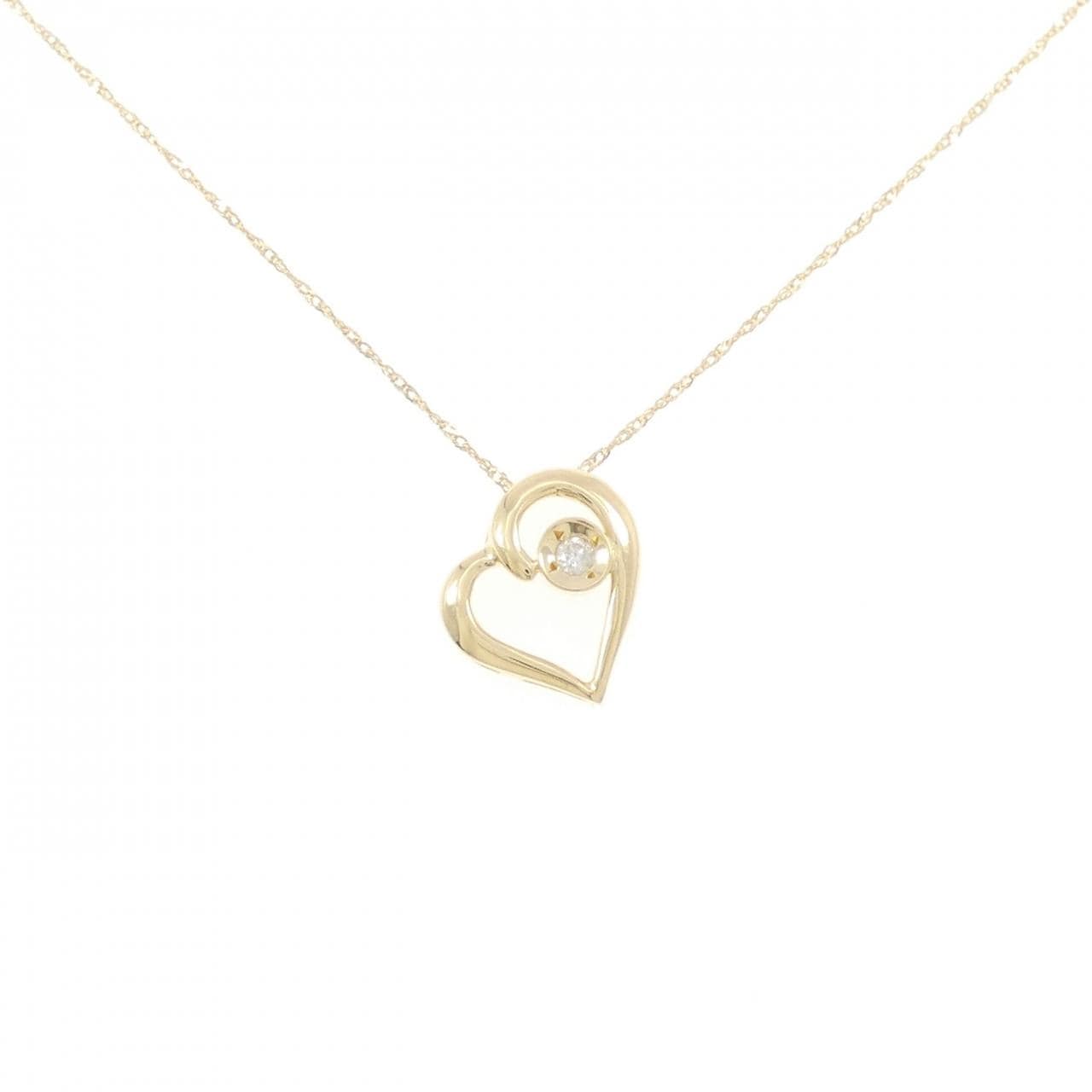 K18YG ハート ダイヤモンド ネックレス 0.05CT