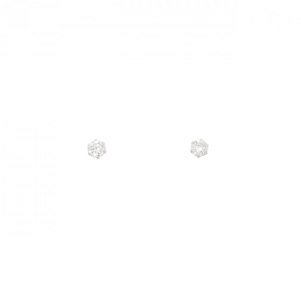PT900 ソリティア ダイヤモンド ピアス 0.15CT