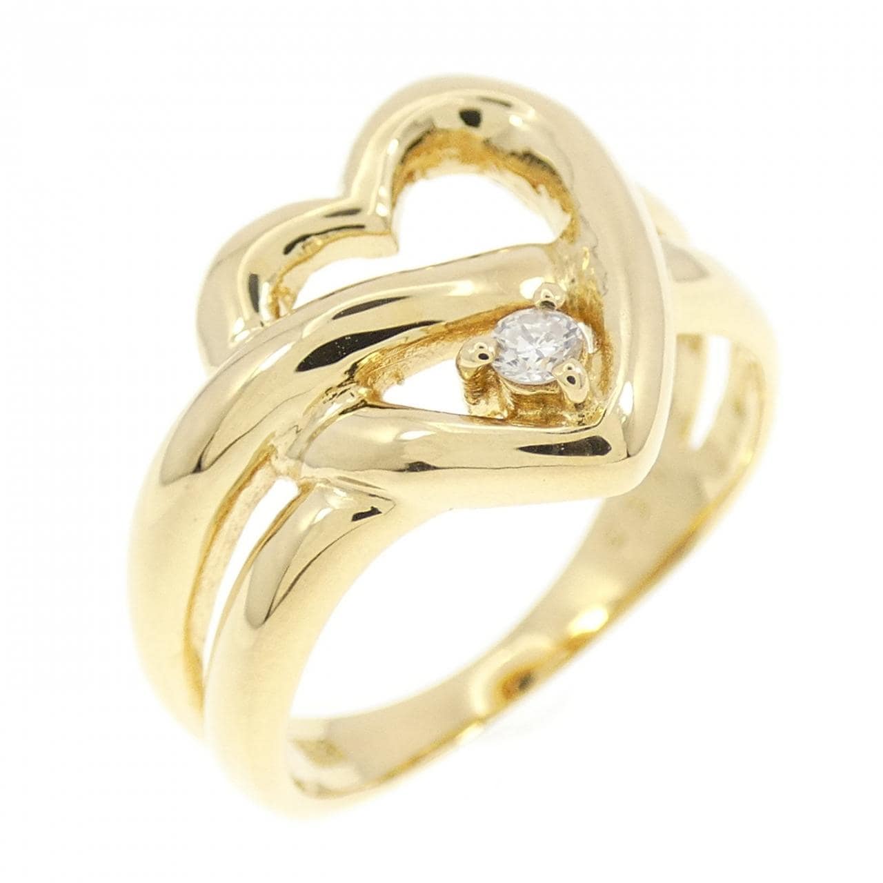 K18YG心形钻石戒指0.03CT