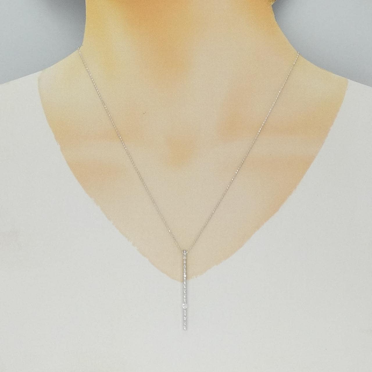 K18WG ダイヤモンド ネックレス 0.20CT