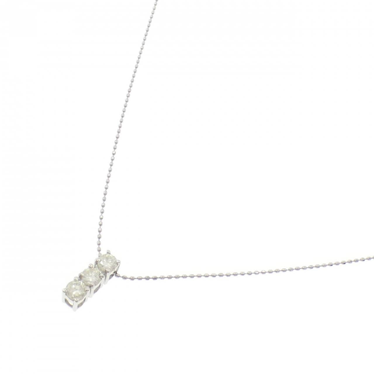 PT900/PT850 スリーストーン ダイヤモンド ネックレス 0.50CT