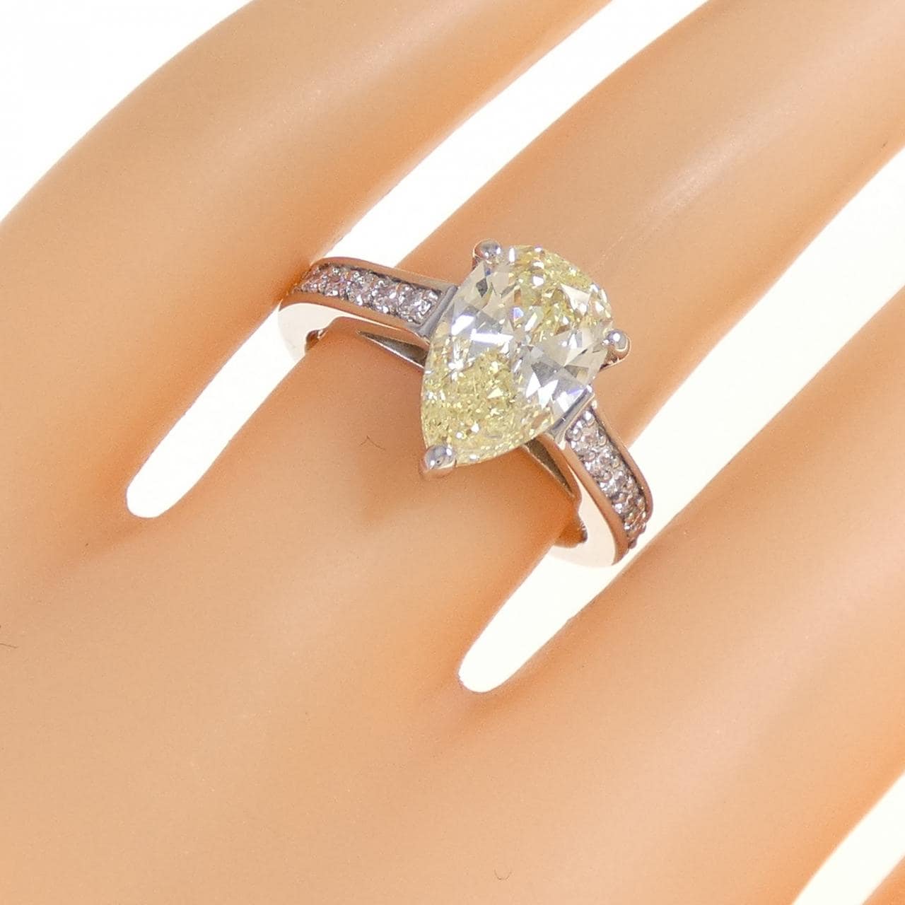【リメイク】PT900 ダイヤモンド リング 2.010CT LY VS1 ペアシェイプ
