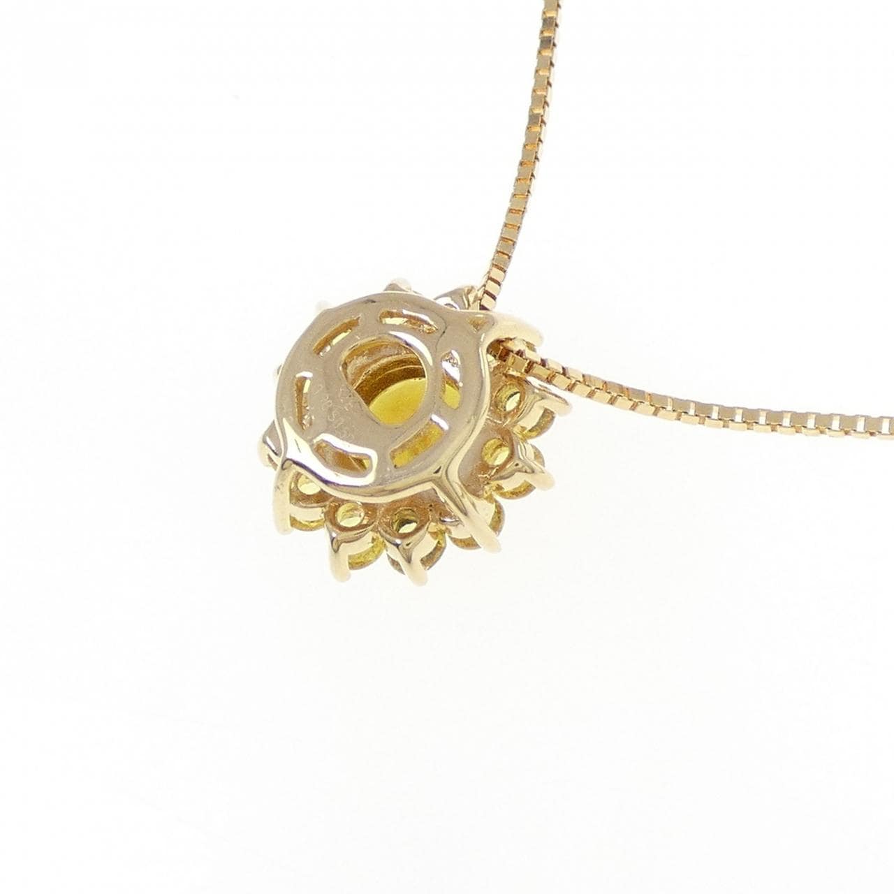 K18YG フラワー ガーネット ネックレス 0.98CT