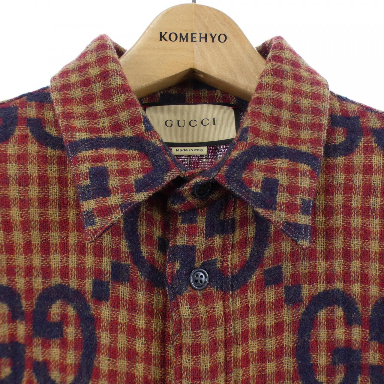 グッチ GUCCI マキシ GG ギンガム ウール シャツ 756842 ZAOBM シャツ