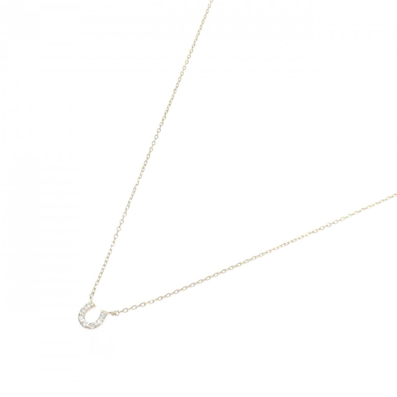 K10YG ホースシュー ダイヤモンド ネックレス 0.03CT