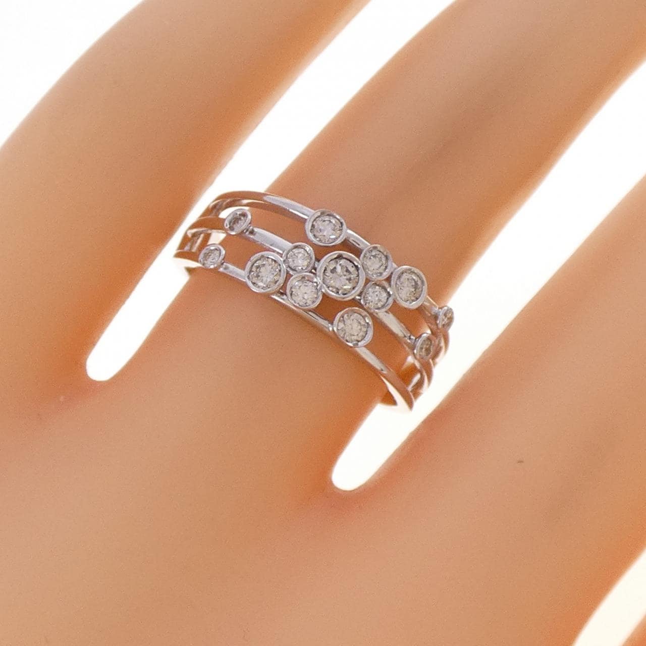 K18WG ダイヤモンド リング 0.25CT