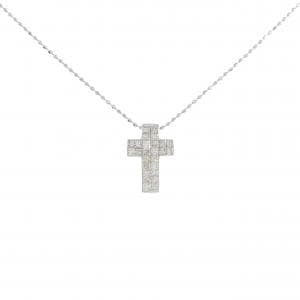 K18WG クロス ダイヤモンド ネックレス 0.50CT