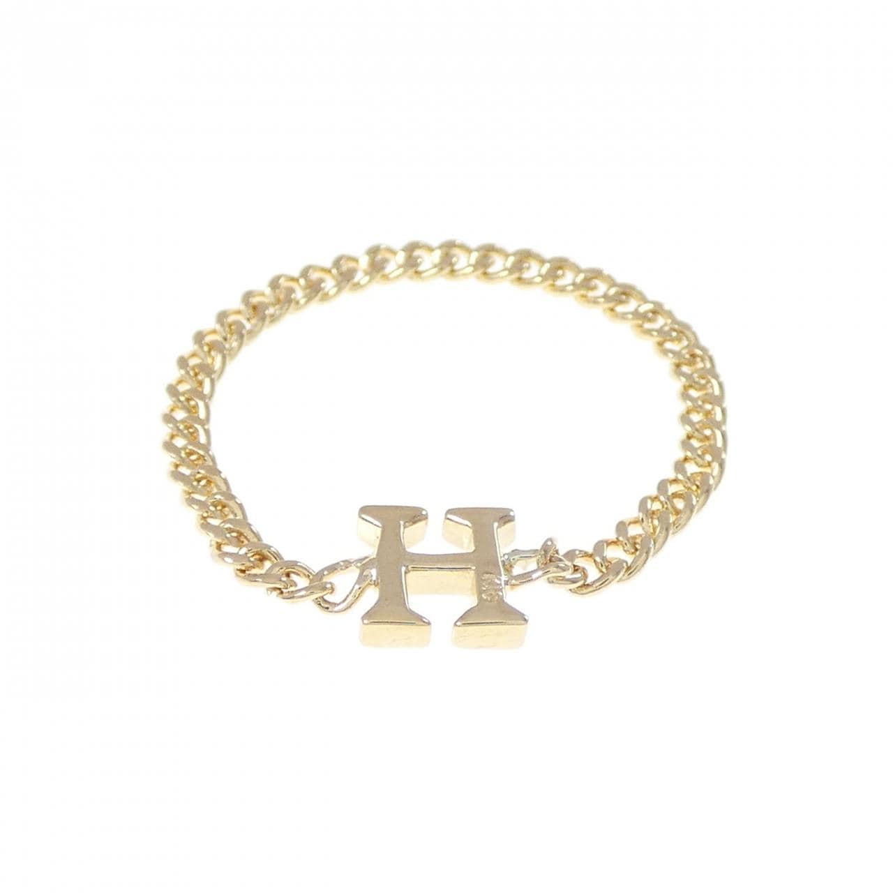 K18YG イニシャルH リング