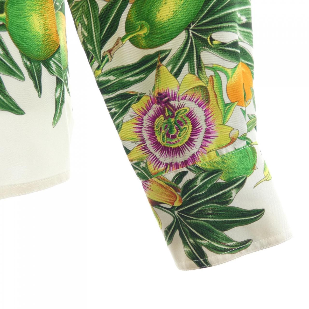 エルメス HERMES PASSIFLORES ツイルレーヌ. シャツ
