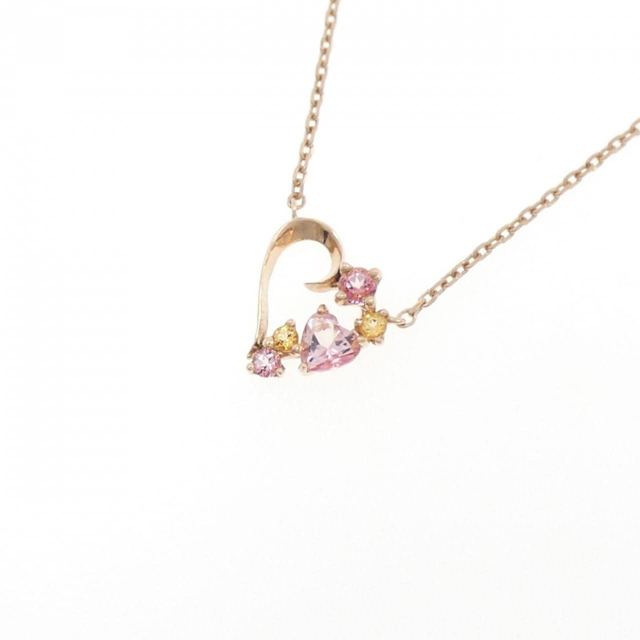 K10PG ハート トパーズ ネックレス