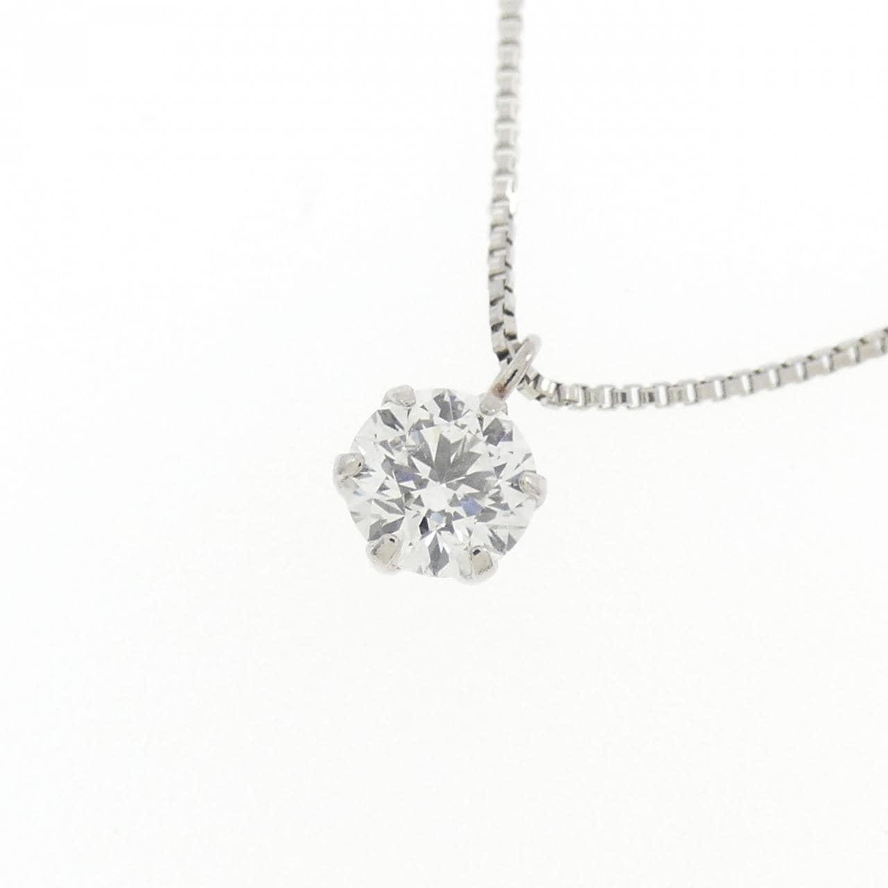 PT900/PT850 ソリティア ダイヤモンド ネックレス 0.20CT
