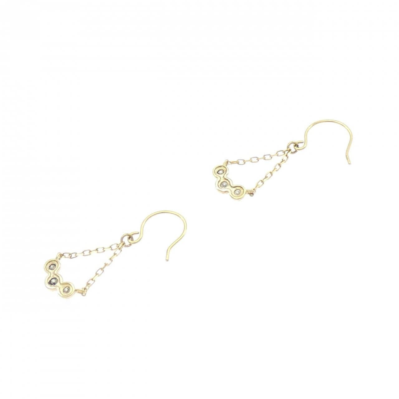 K10YG ダイヤモンド ピアス