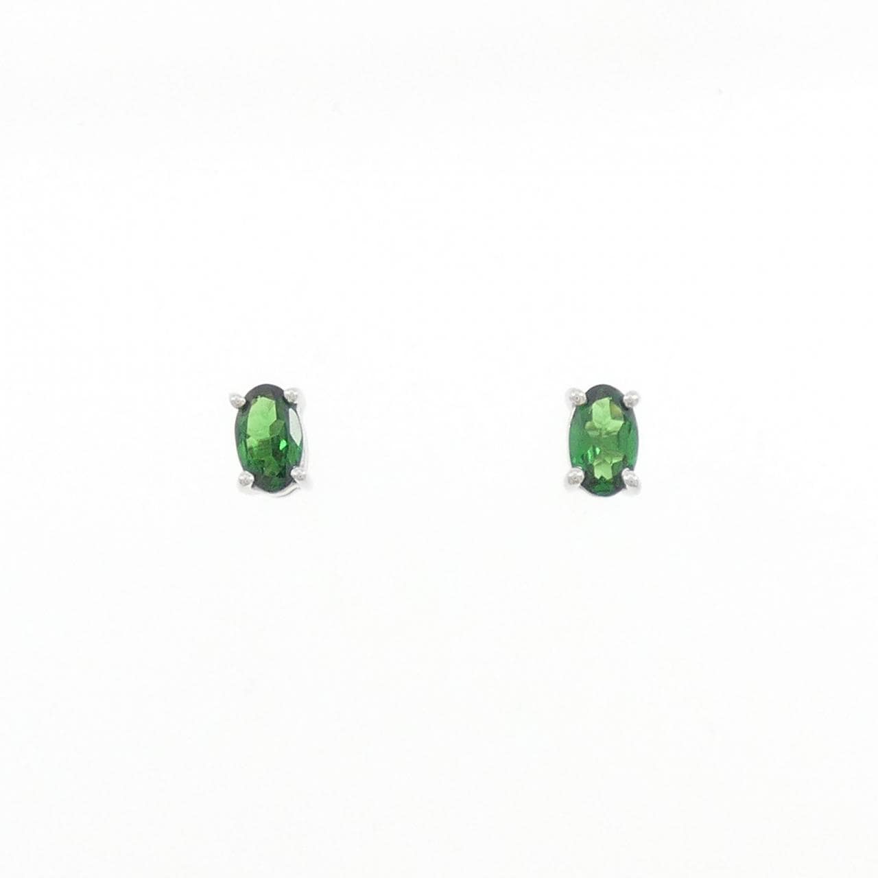 K18WG ガーネット ピアス 0.48CT