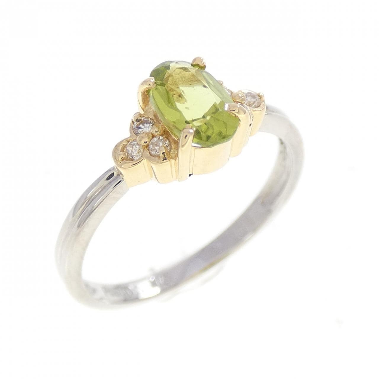 K18YG/PT900 ペリドット リング