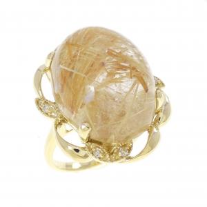 K18YG ルチルクオーツ リング 25.5CT