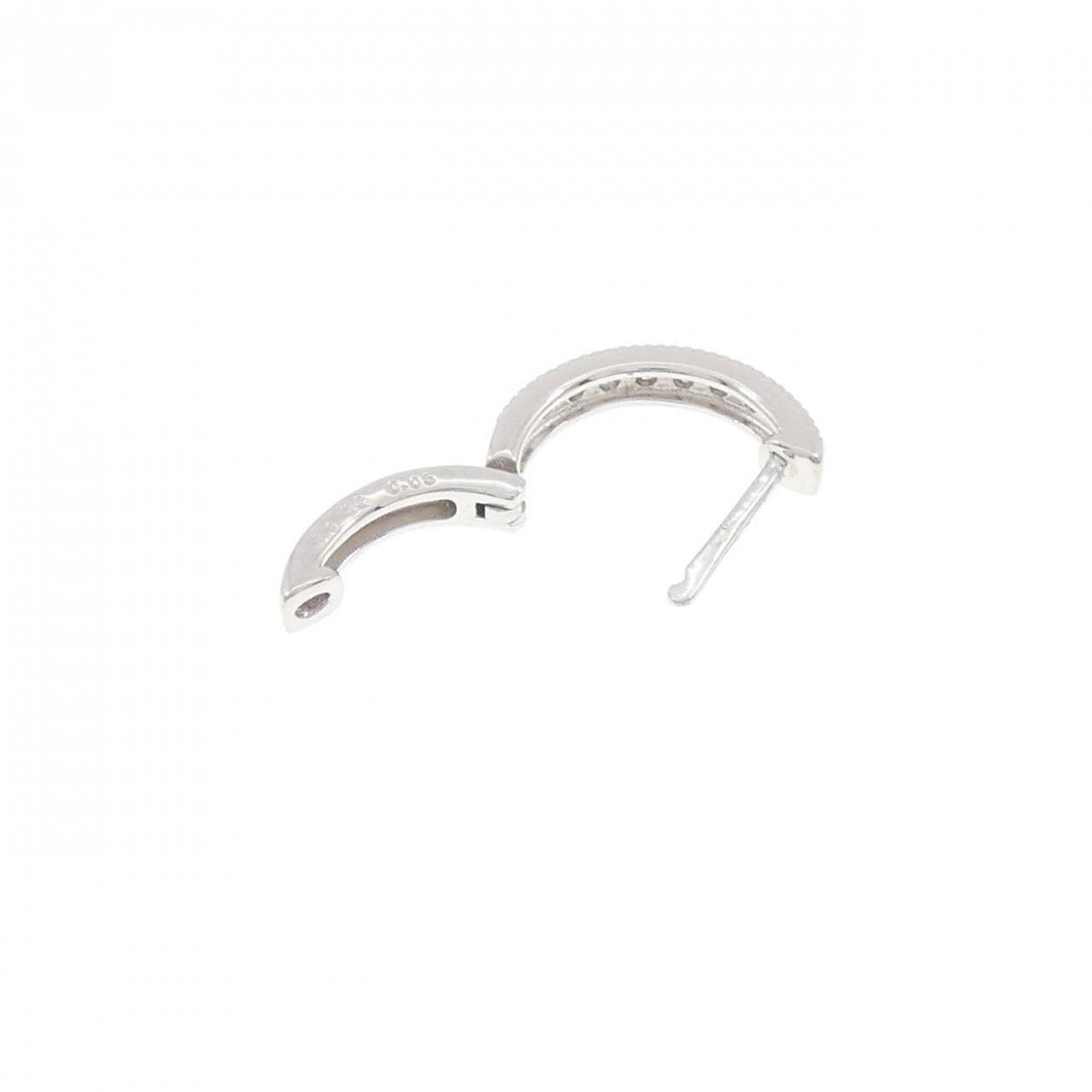 K10WG ダイヤモンド ピアス 0.05CT 片耳
