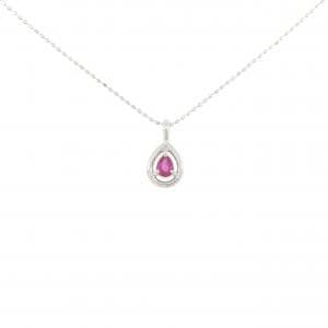 K18WG ルビー ネックレス 0.22CT