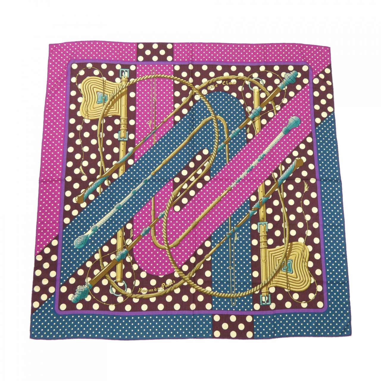 エルメス HERMES CLIC CLAC A POIS カレジェアン140. ショール