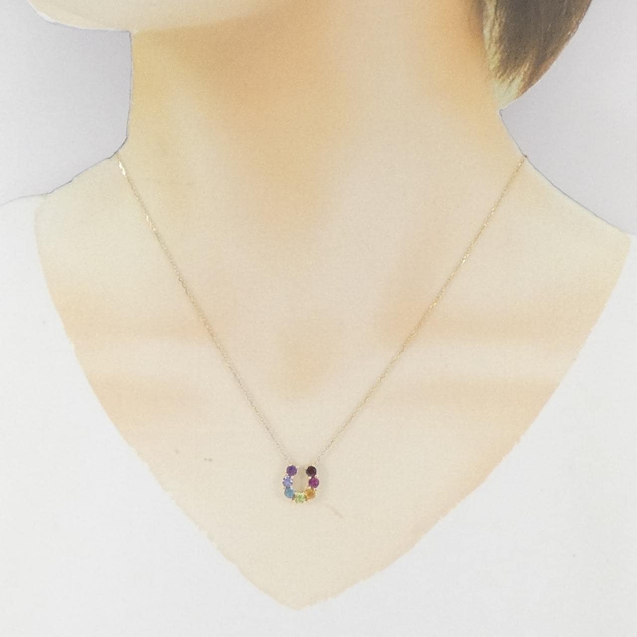 K10YG カラーストーン ネックレス