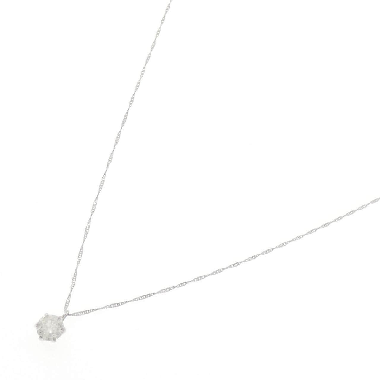 PT999/PT850 ソリティア ダイヤモンド ネックレス 0.4CT