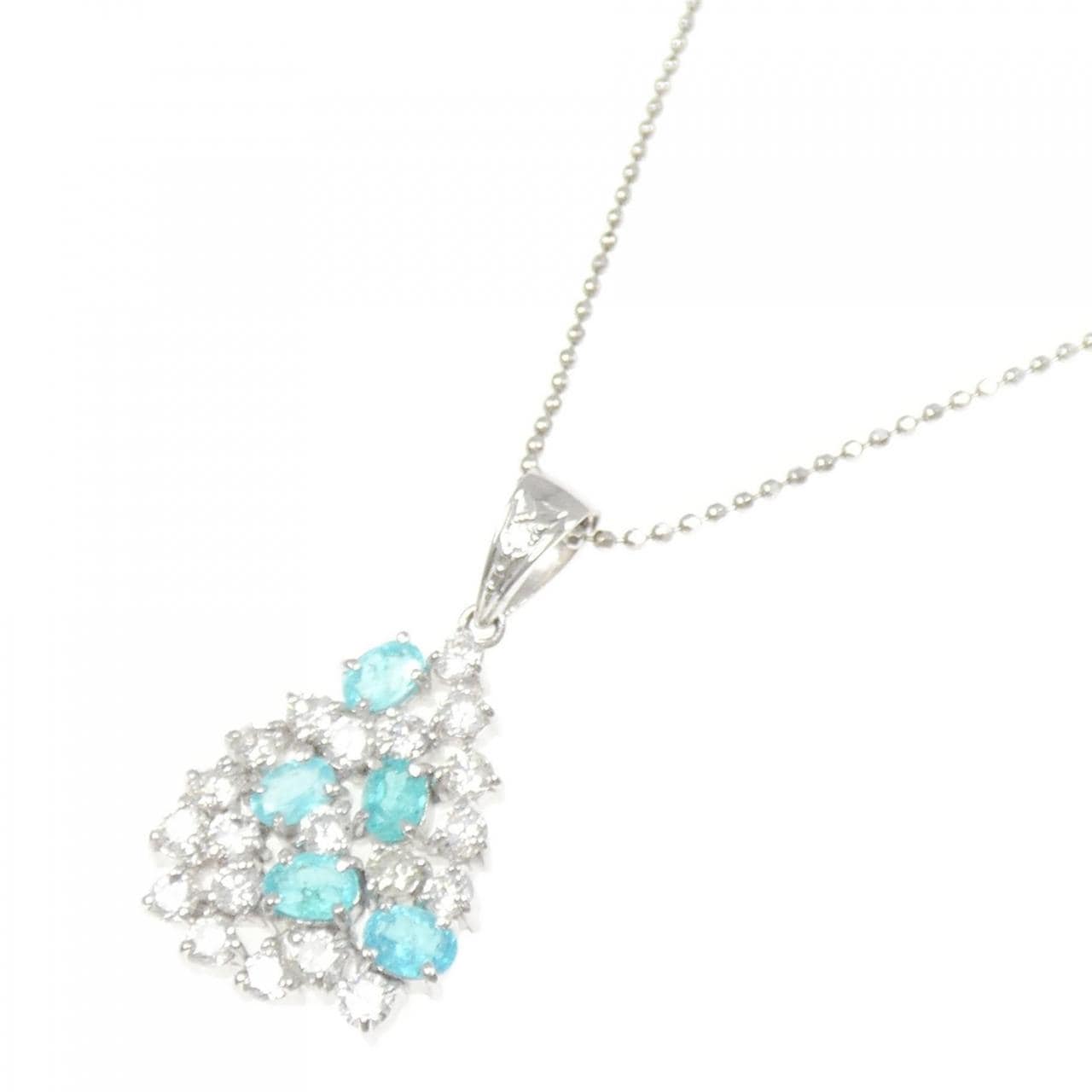 PT900/K18WG 帕拉伊巴碧碧玺项链 0.55克拉