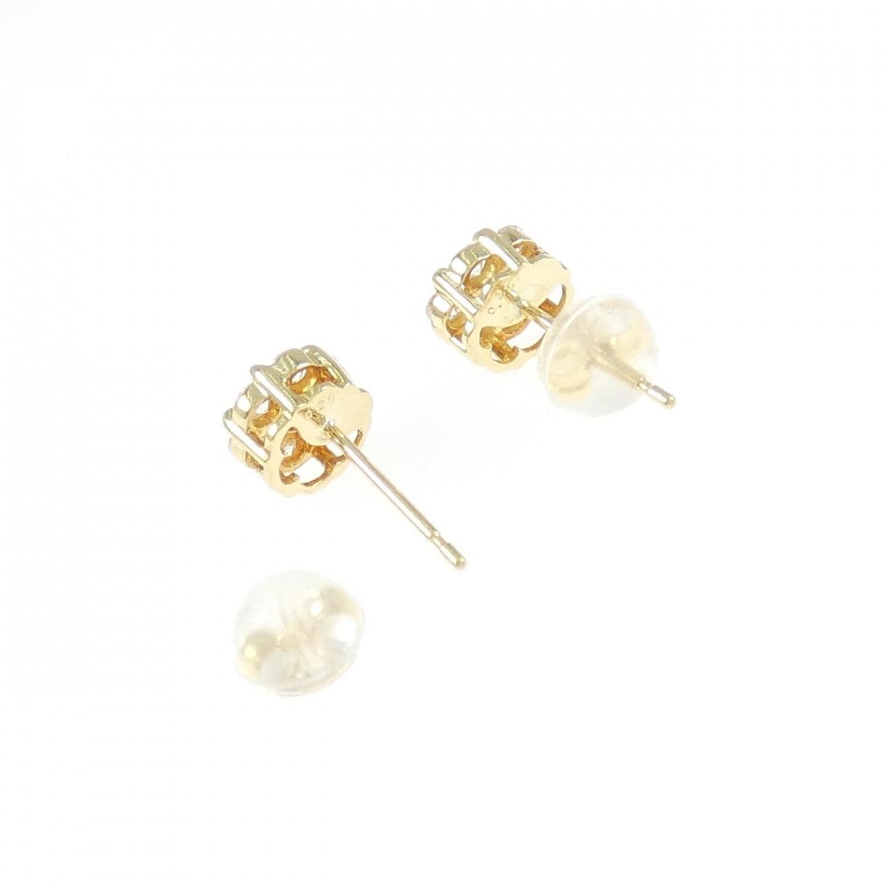 K18YG フラワー ダイヤモンド ピアス 0.50CT