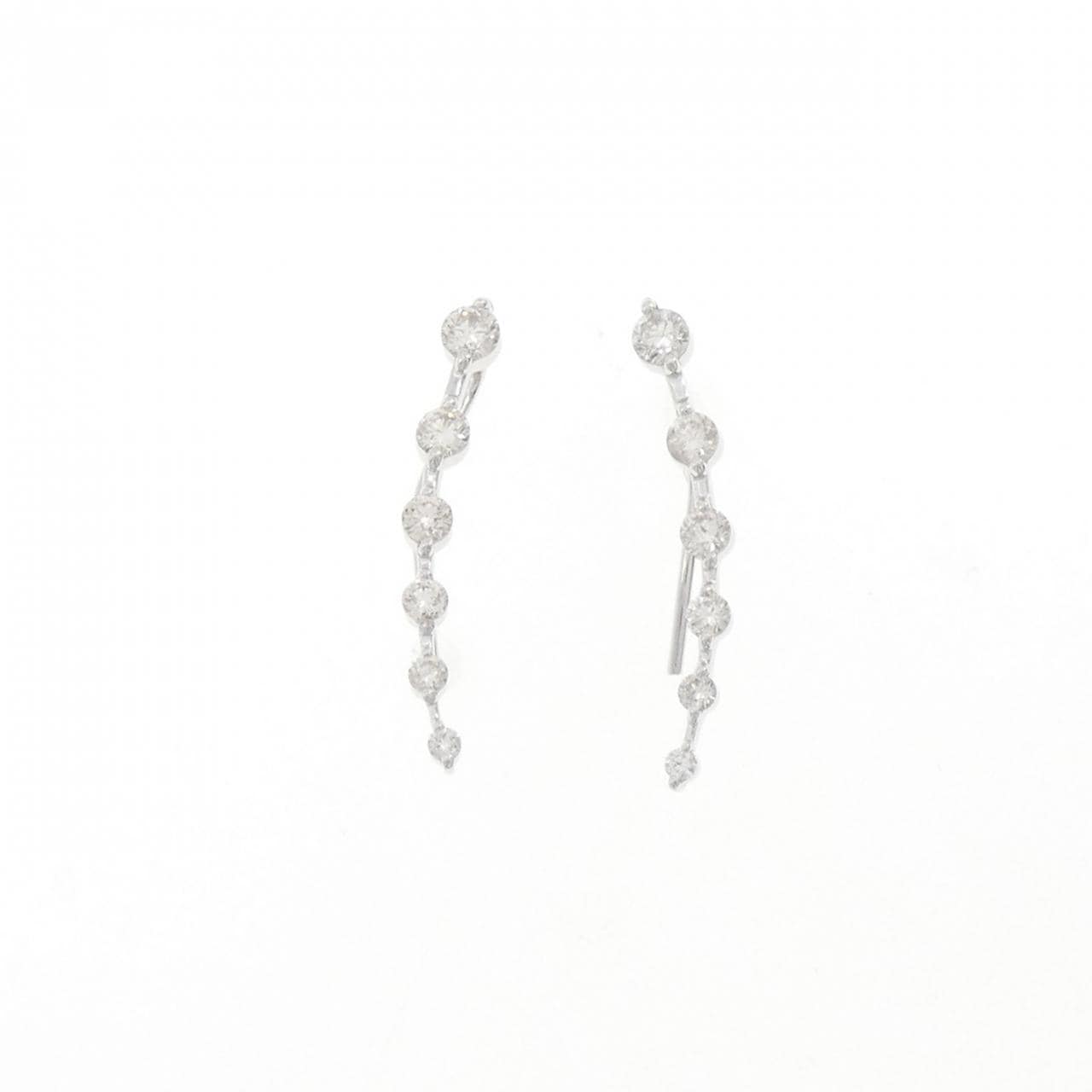 K18WG ダイヤモンド ピアス 0.70CT