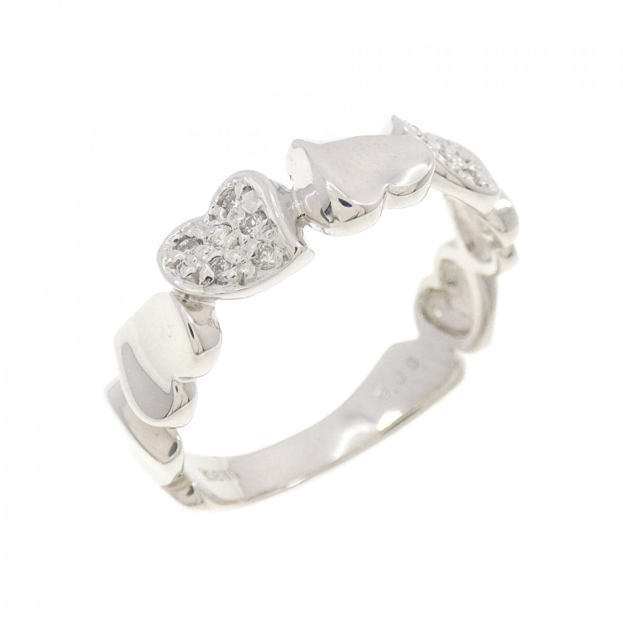 K18WG ハート ダイヤモンド リング 0.08CT