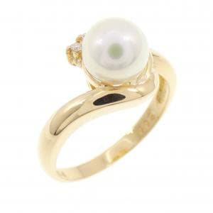 K18YG アコヤパール リング 6.4mm