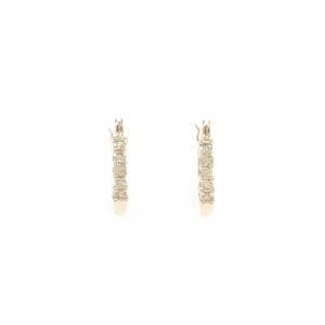 K10PG ダイヤモンド フープ ピアス 0.12CT