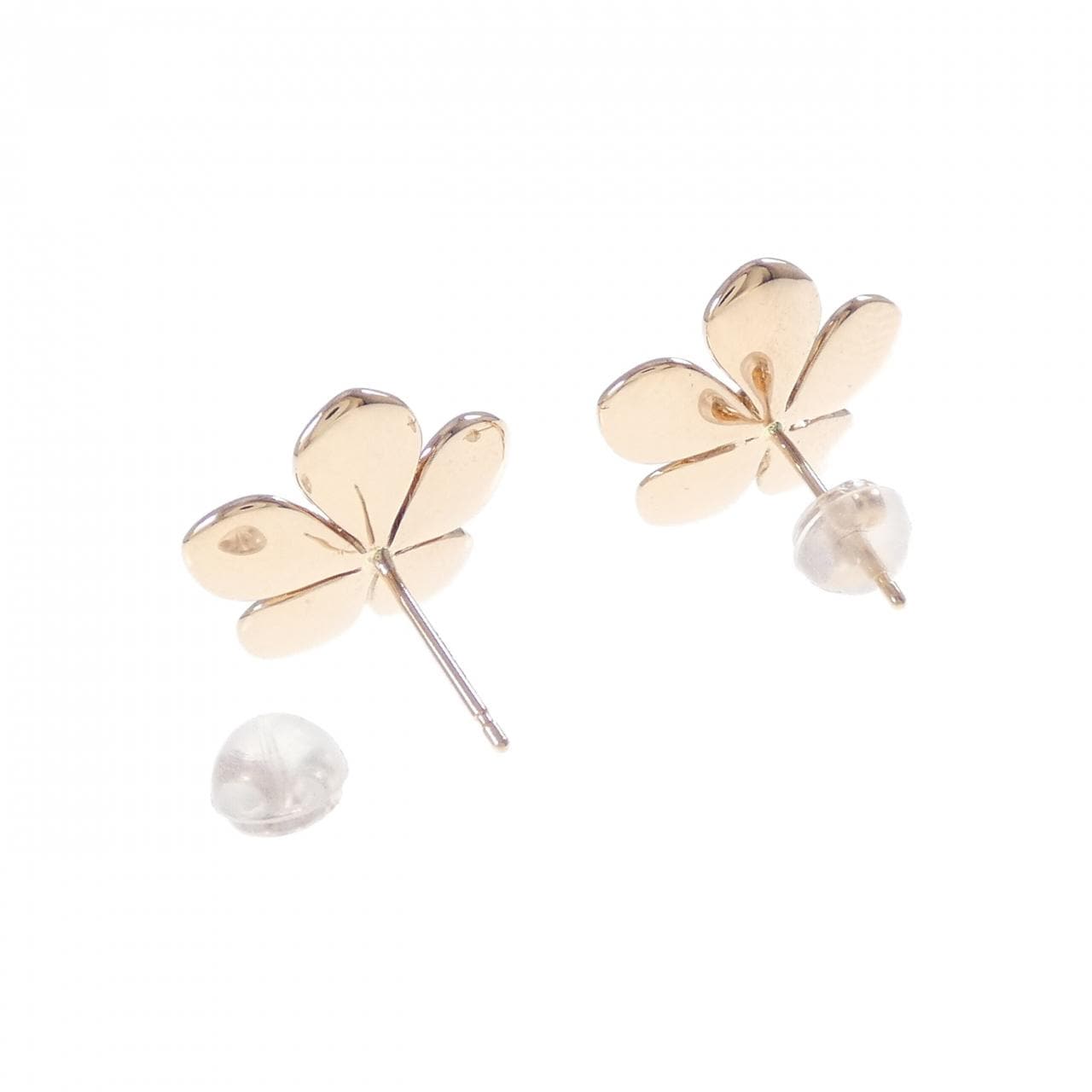 K18PG フラワー ダイヤモンド ピアス 0.16CT