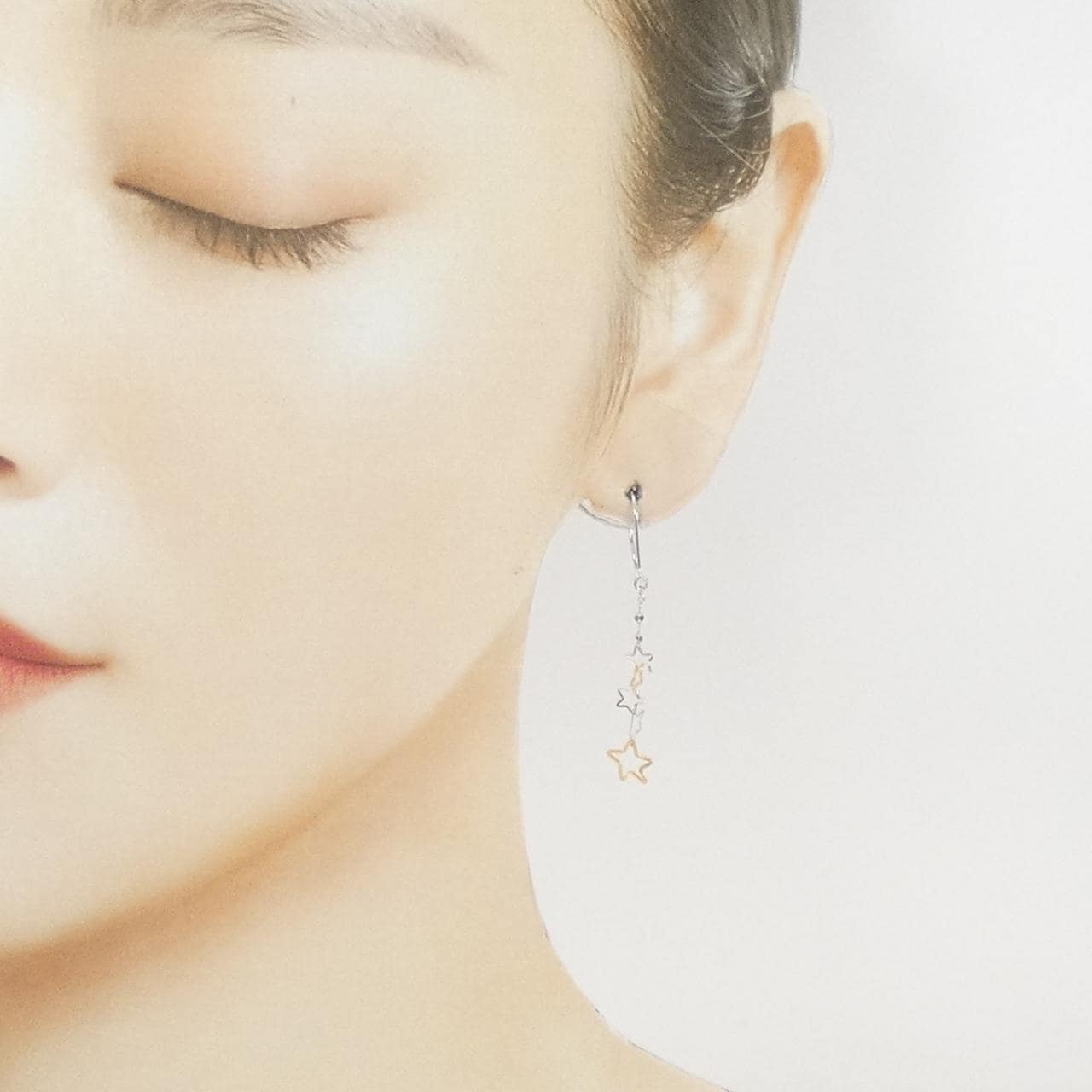 K24YG/PT900星星耳釘