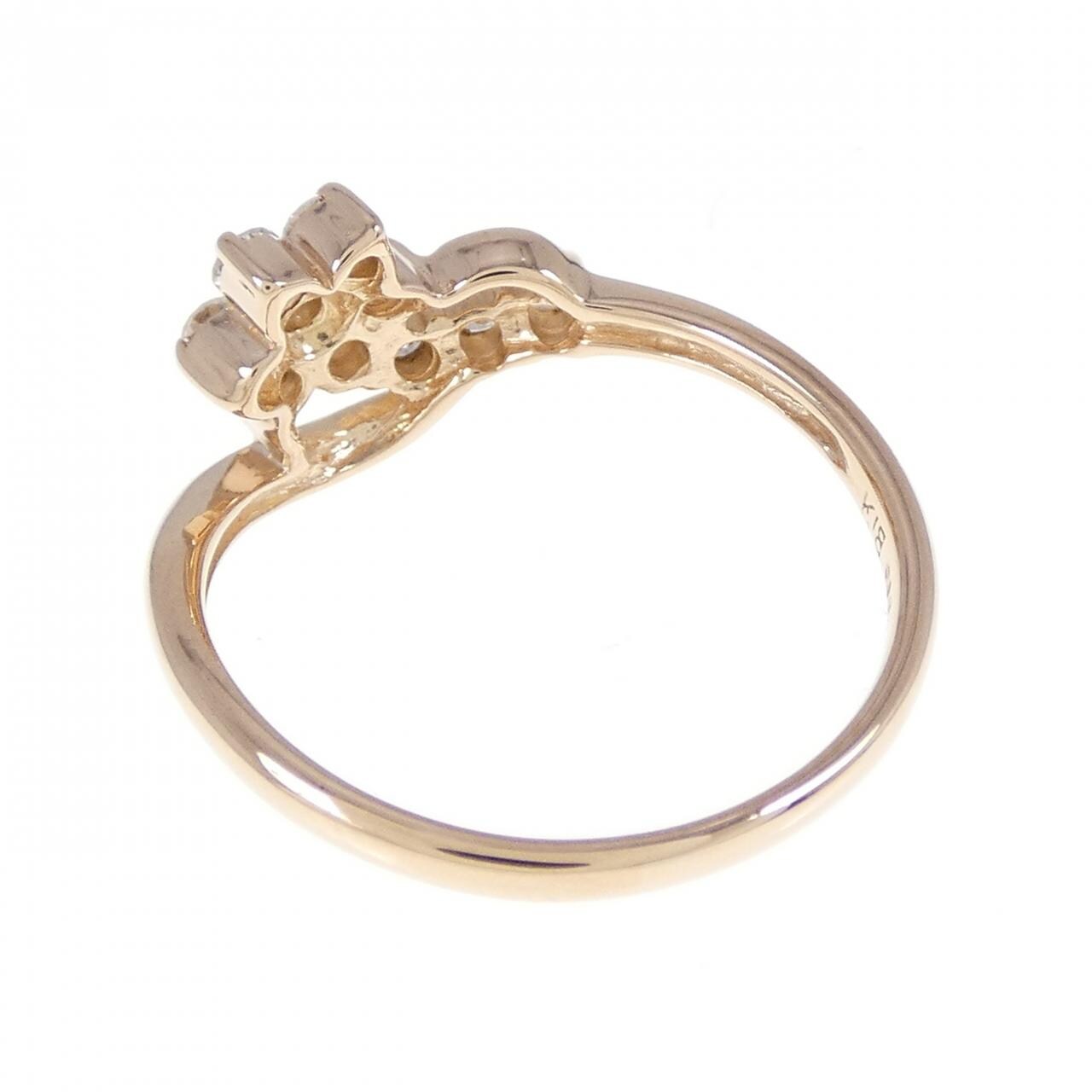 K18PG フラワー ダイヤモンド リング 0.30CT