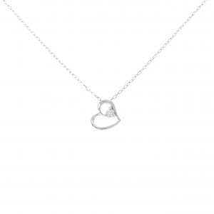 K10WG ハート ダイヤモンド ネックレス 0.03CT