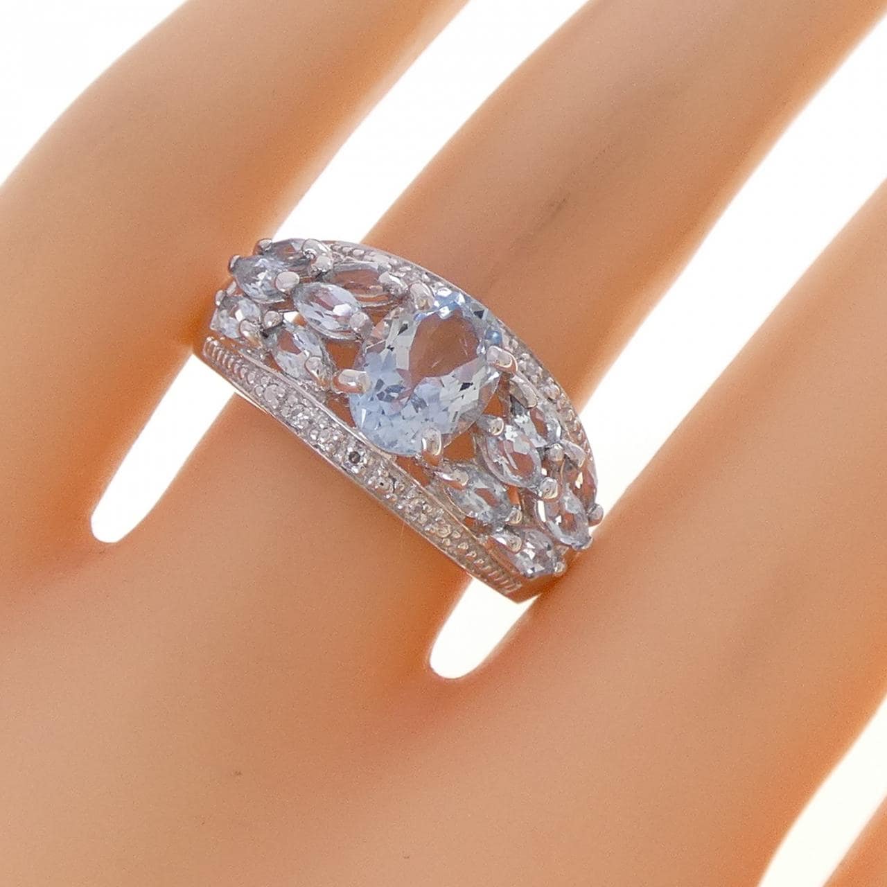 10KWG アクアマリン リング