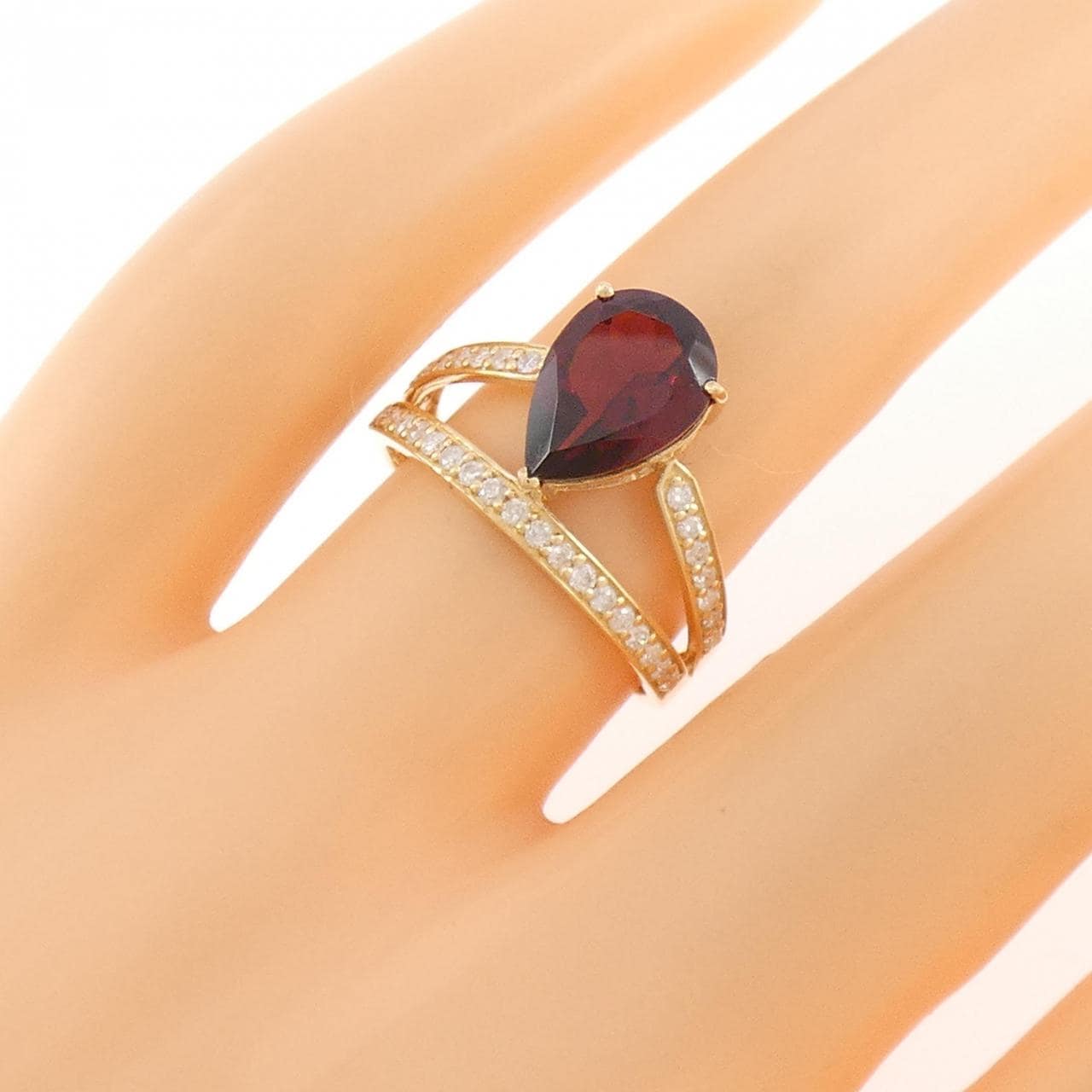 K18YG ガーネット リング 2.00CT