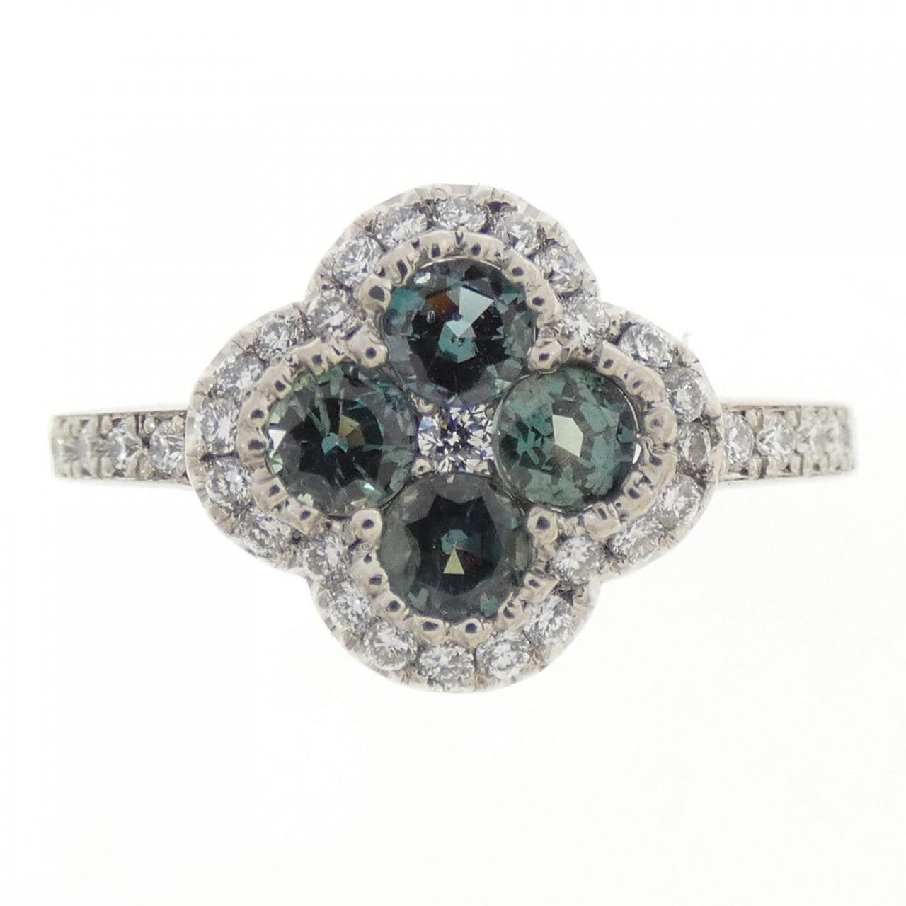 PT900 フラワー アレキサンドライト リング 0.61CT