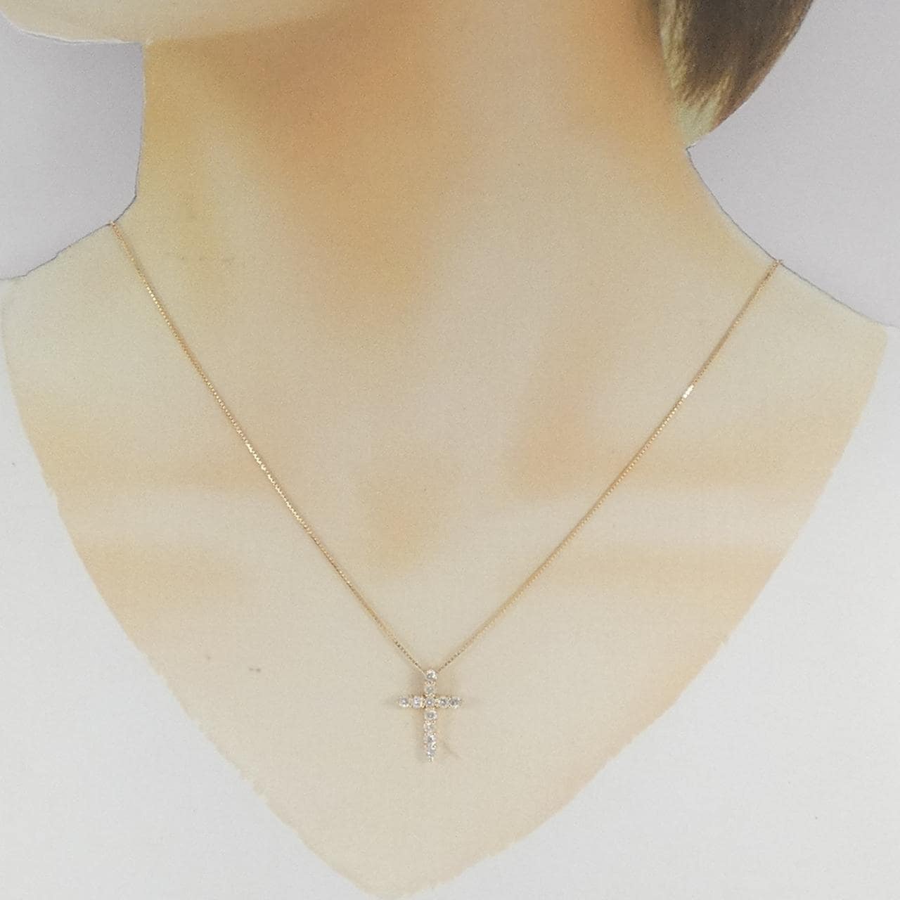 K18YG クロス ダイヤモンド ネックレス 0.50CT