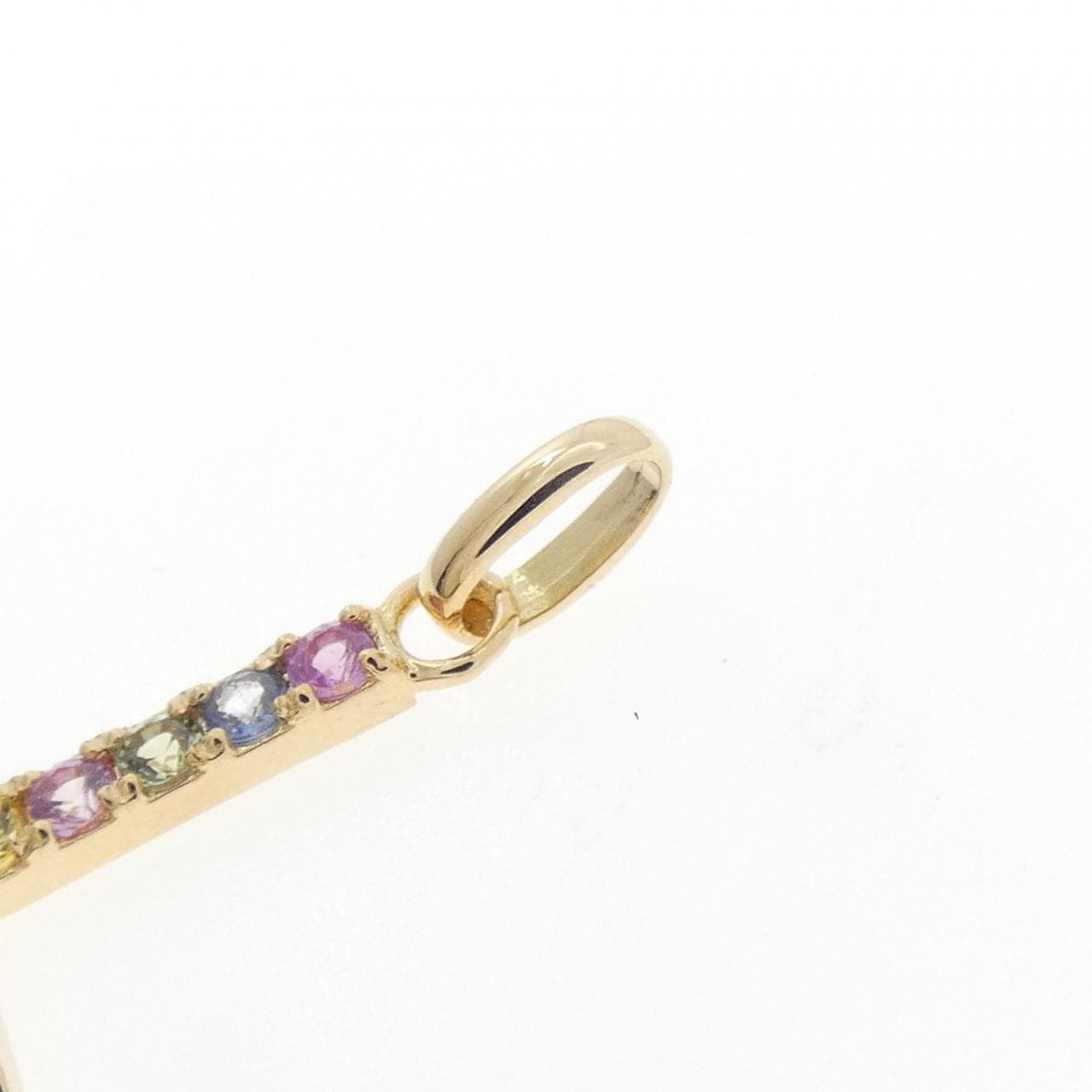 【新品】K18YG イニシャルL サファイヤ ペンダント 0.14CT