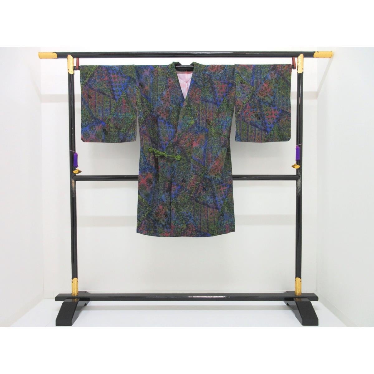 お洒落コート　輪奈織　ビロード入り　セミロング