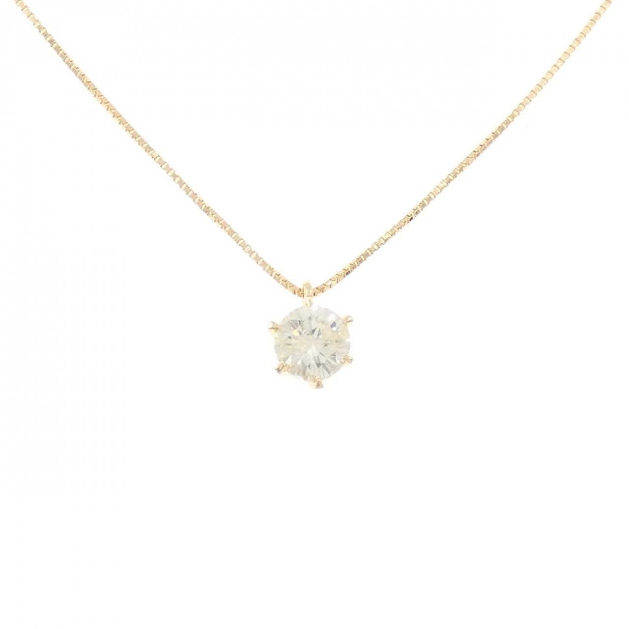 K18YG ソリティア ダイヤモンド ネックレス 1.55CT