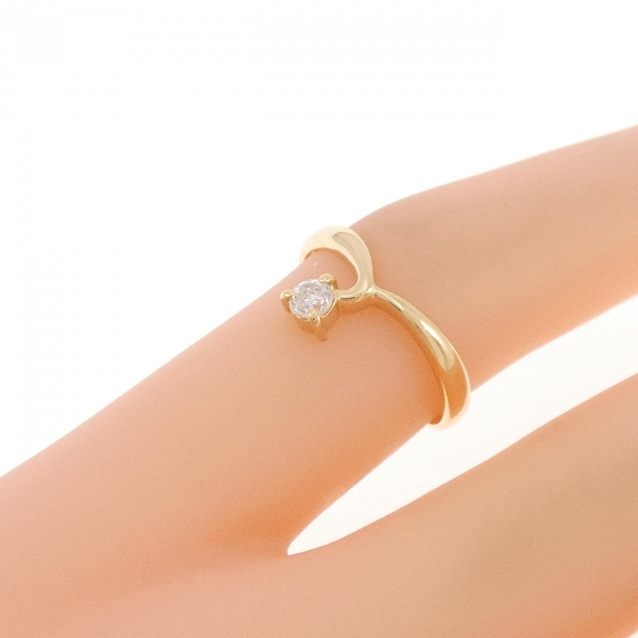 K18YG ダイヤモンド ピンキーリング 0.09CT