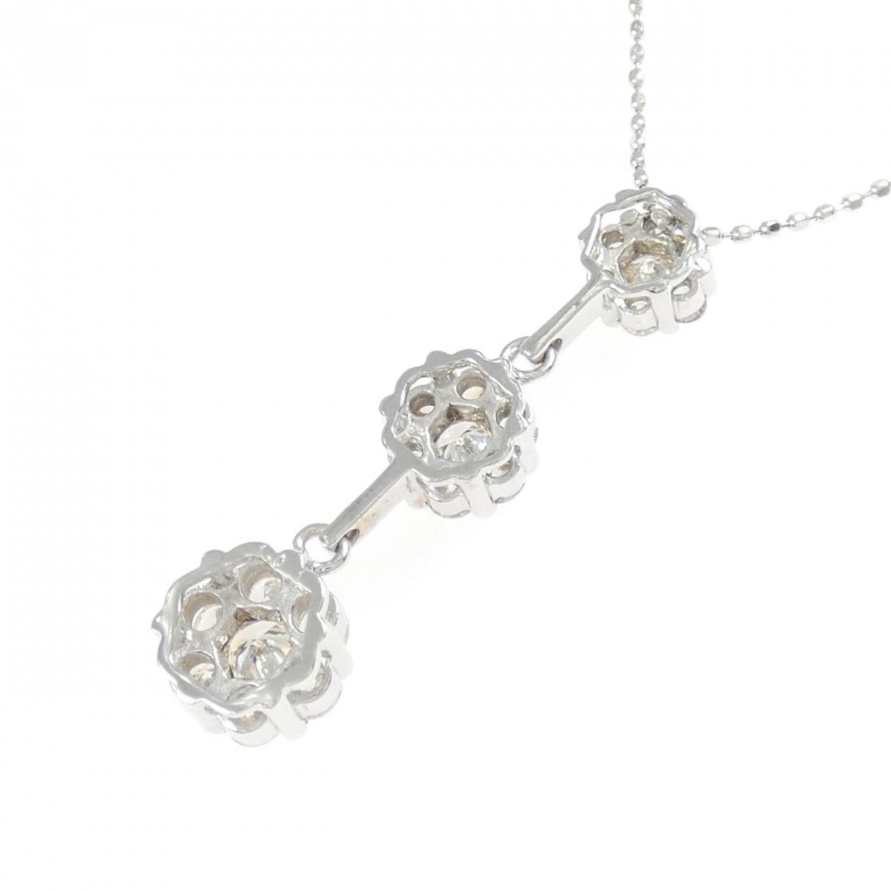 K18WG Flower Diamond Necklace 1.01CT