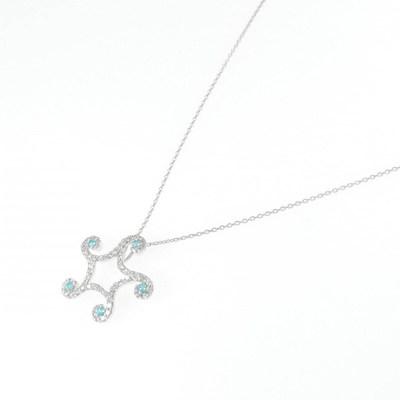 K18WG トルマリン ネックレス 0.085CT