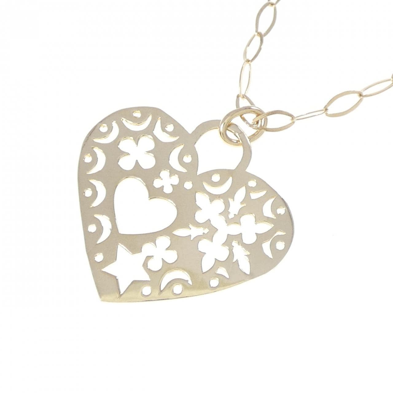 K10YG ハート ネックレス
