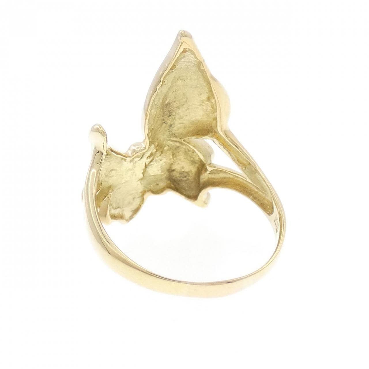 K18YG リボン ダイヤモンド リング 0.02CT