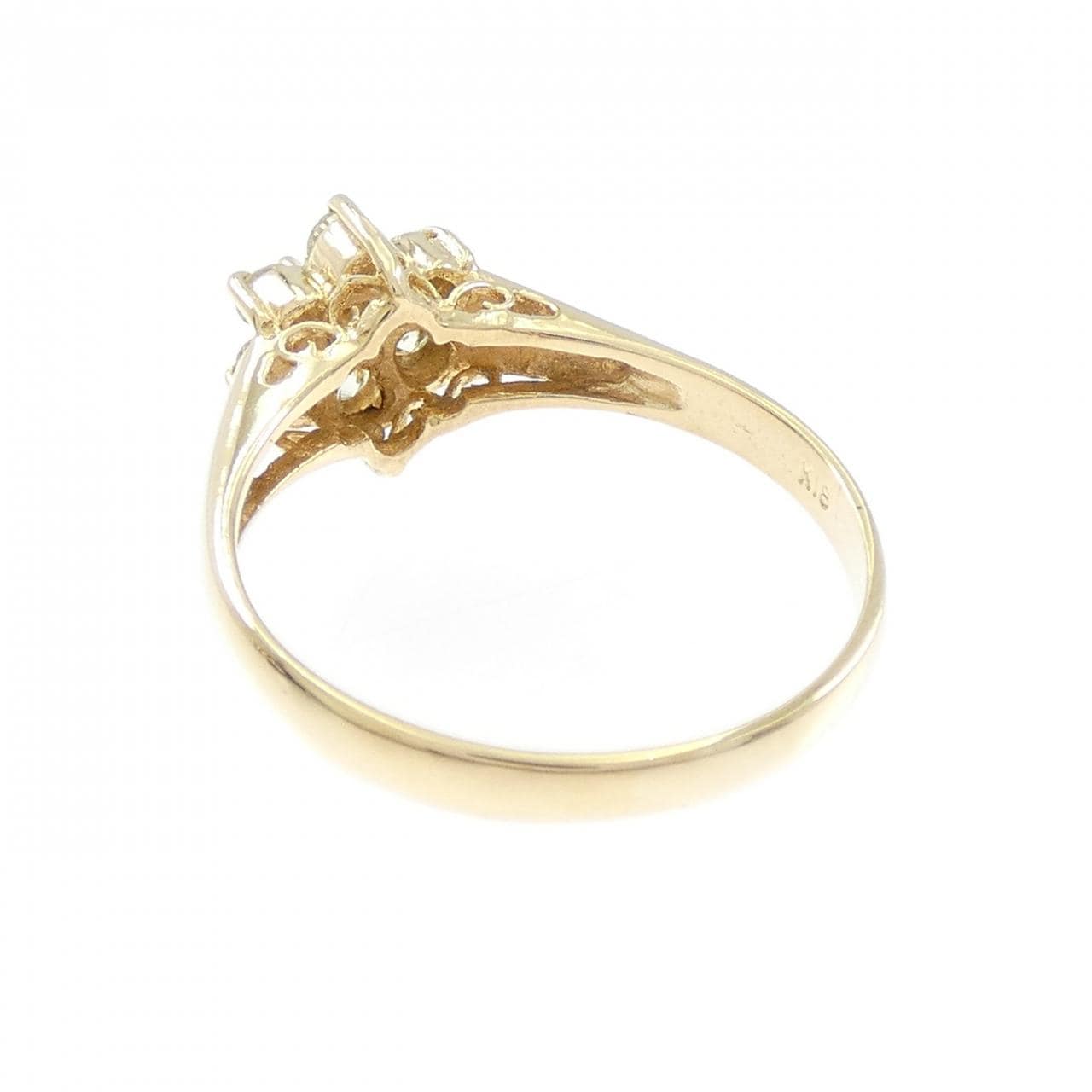 K18YG フラワー ダイヤモンド リング 0.30CT