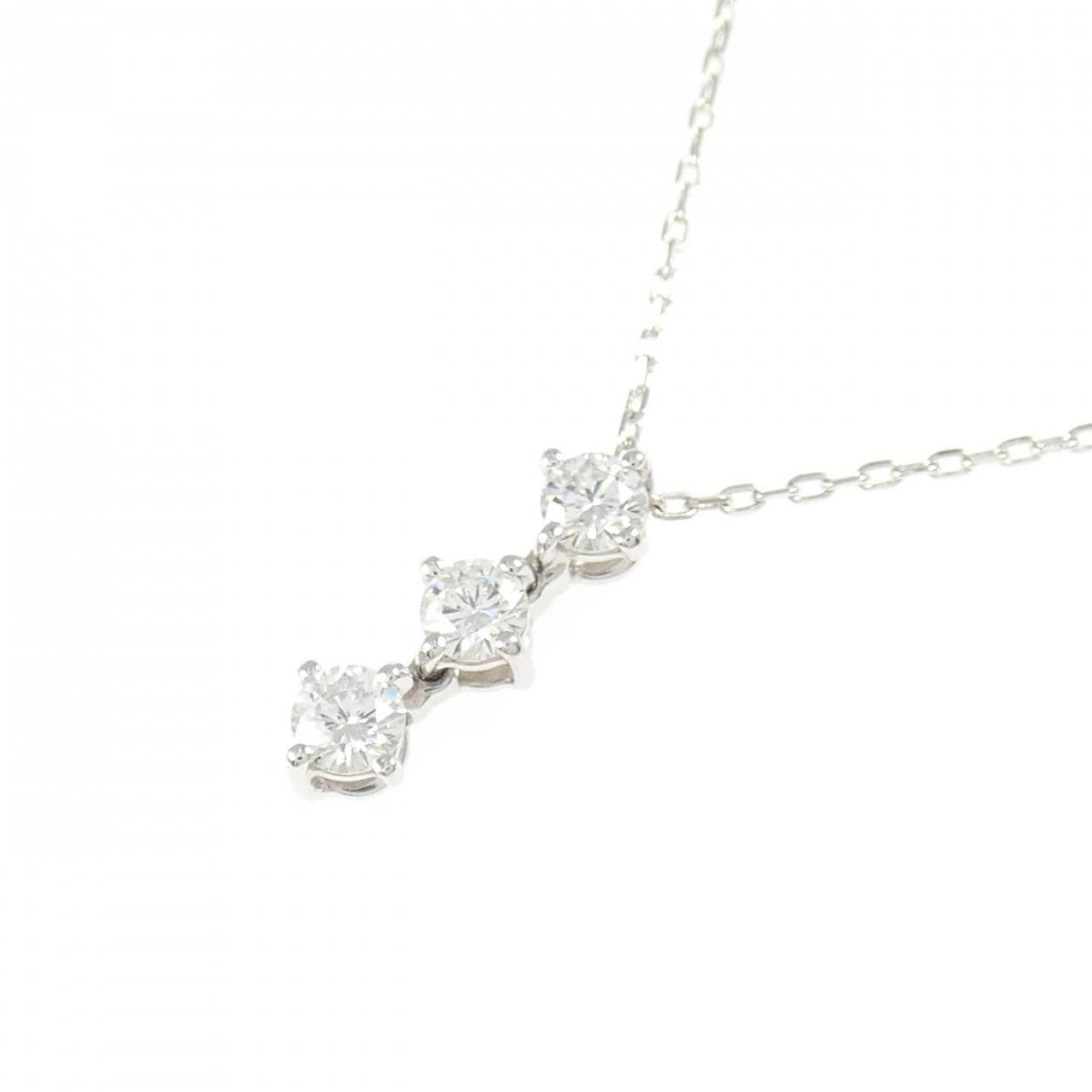 PT950/PT850 スリーストーン ダイヤモンド ネックレス 0.35CT